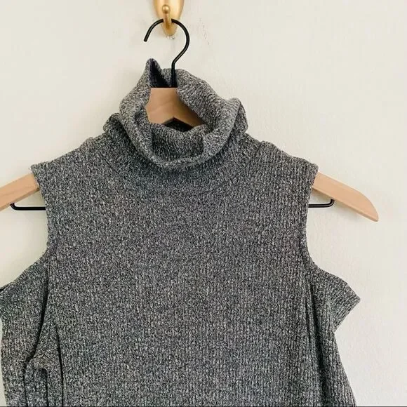 SILENCE & Noise Cold Shoulder Mock Neck Dress Med - Picture 4 of 8